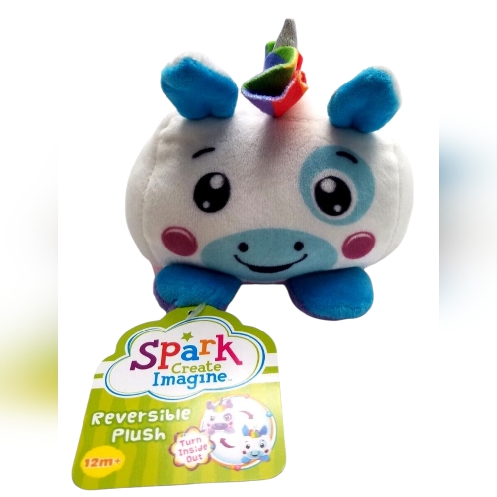 Spark Reversible Plush Rainbow Unicorn